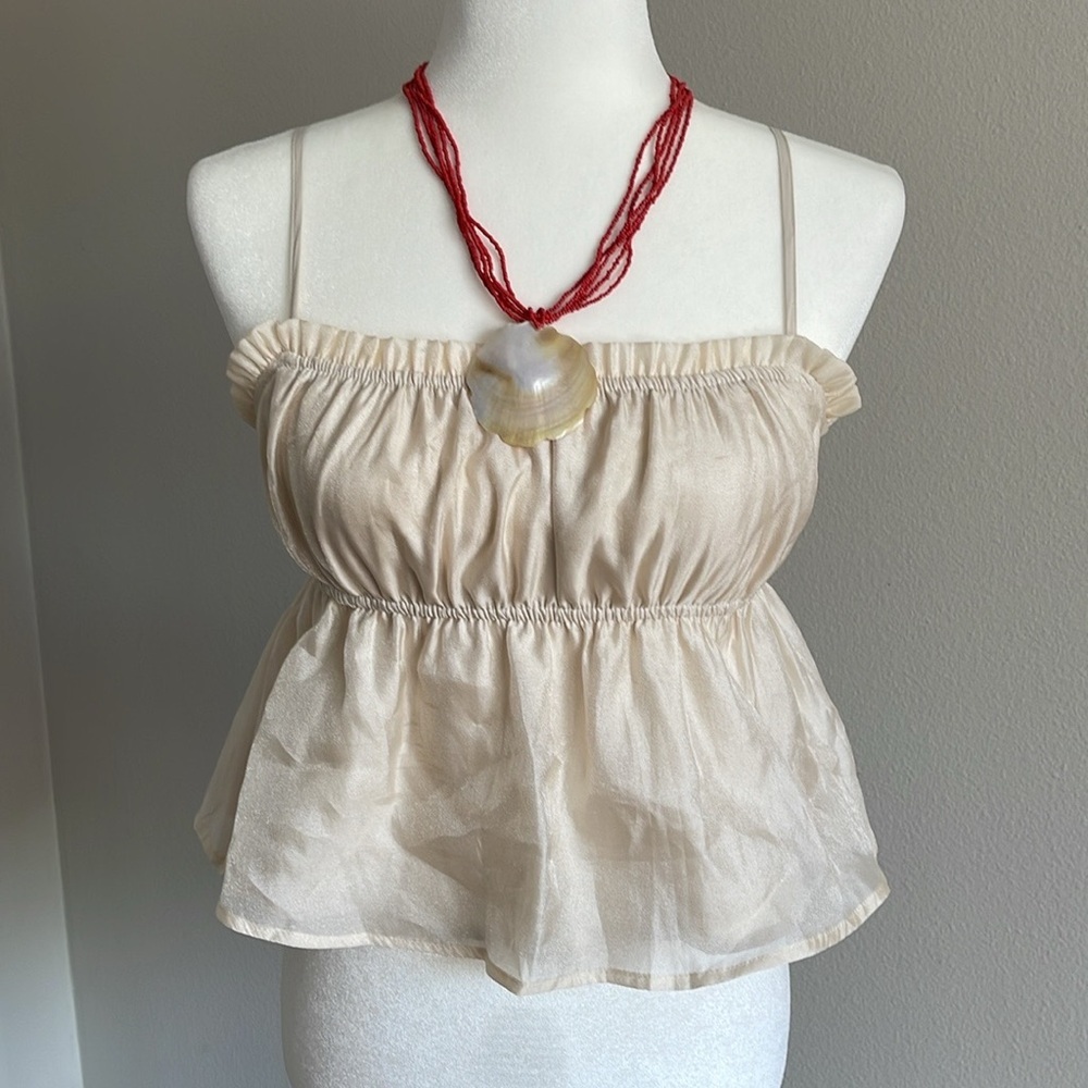 Elegant Cream Women's Top Size S